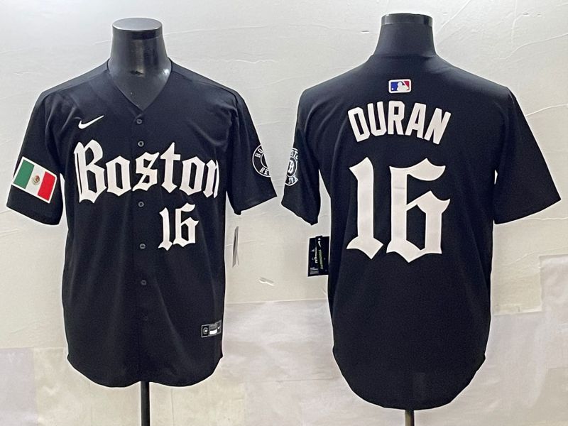 Men 2025 Boston Red Sox #16 Duran Black Five generations Joint Name Nike MLB Jersey style 13